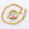 Art und Weise Edelstahl magnetische Ebene Gold Perle künstliche Kette locket Armreif Armband Schmuck